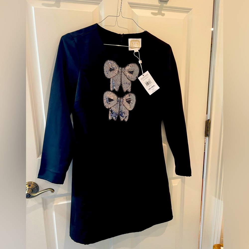 Sail to Sable black Dress with Silver Bows